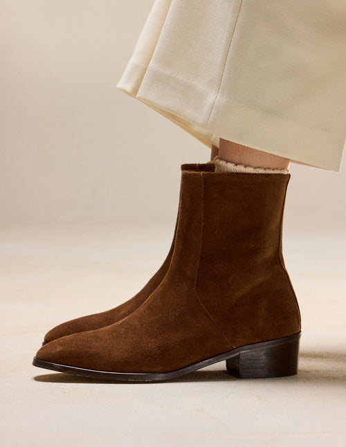 Bottines Sybille - Suède Marron