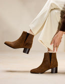 Bottines À Talons Jeanne M - Suède Léopard