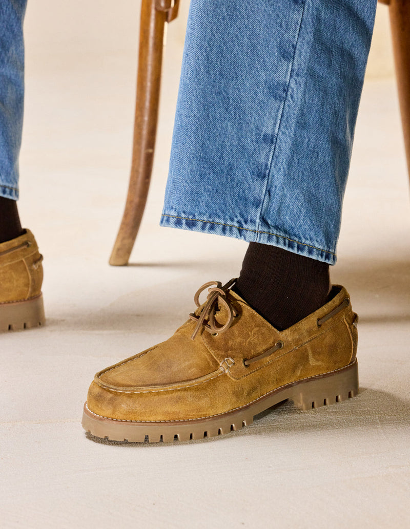 Chaussures Bateau Tom - Suède Huilé Marron