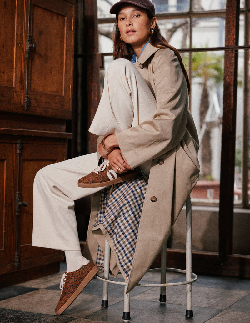 Baskets Basses Lucia - Léopard Écru