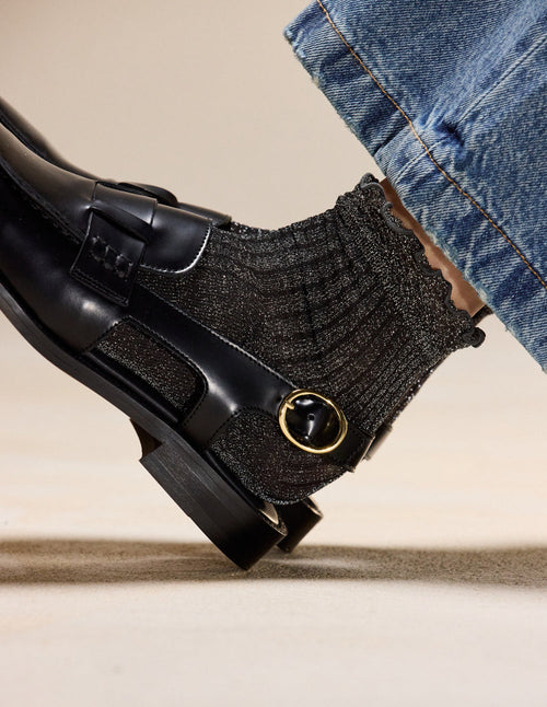 Pack De 3 Chaussettes - Fantaisie Froufrou Paillettes Lilas Noir Violet