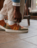 Baskets Basses Matthieu - Kaki Beige Brique