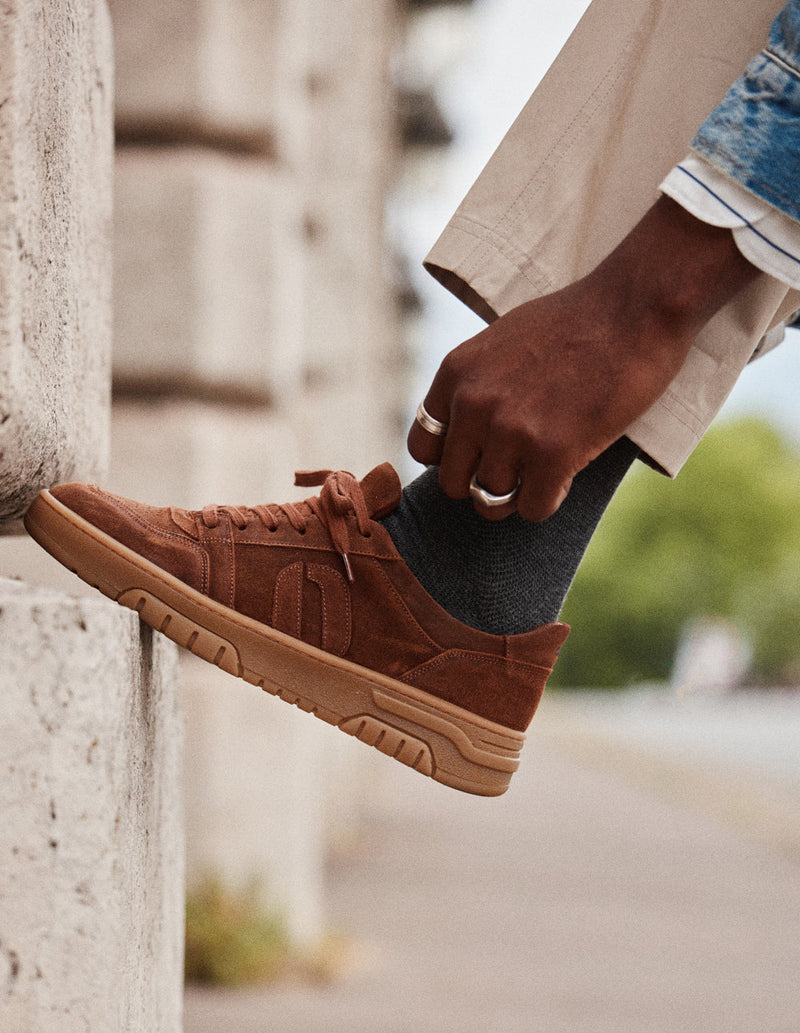 Baskets Basses Nino - Suède Huilé Marron