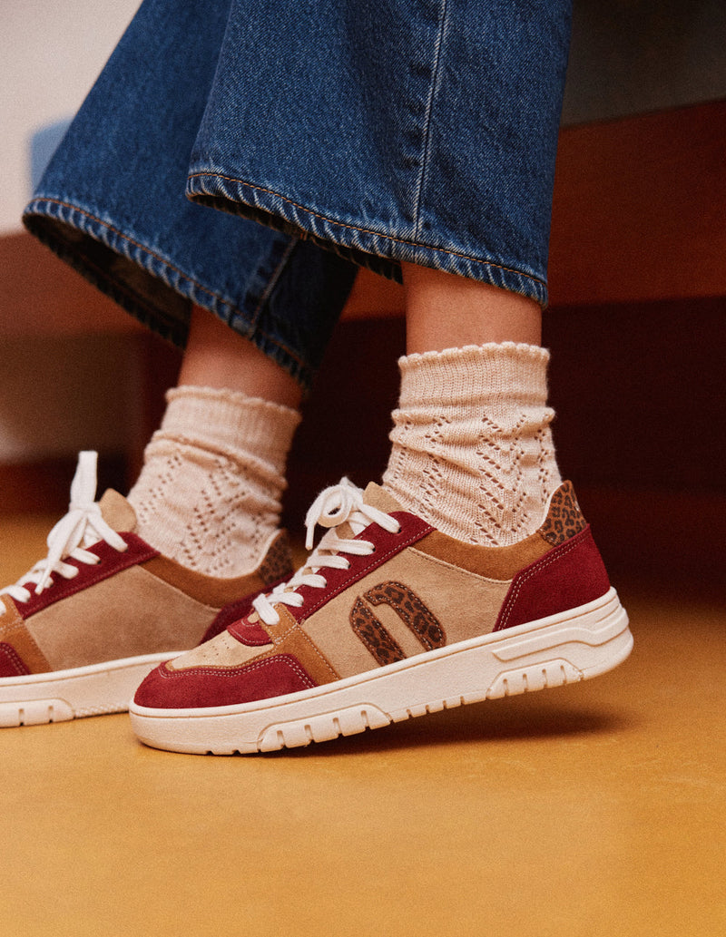 Baskets Basses Nora - Bordeaux Camel Beige