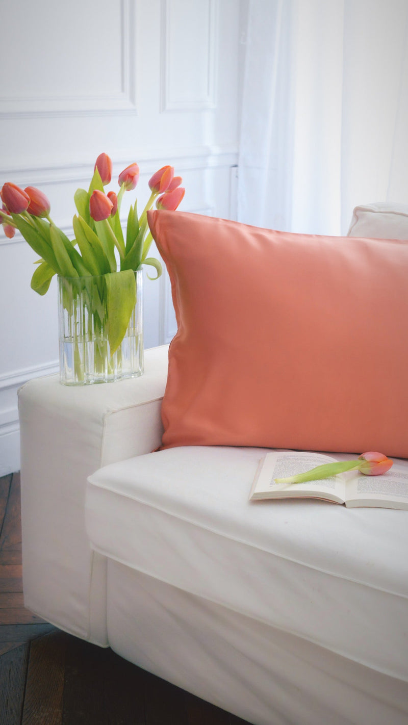 Organic Silk Pillow Case - Tangerine