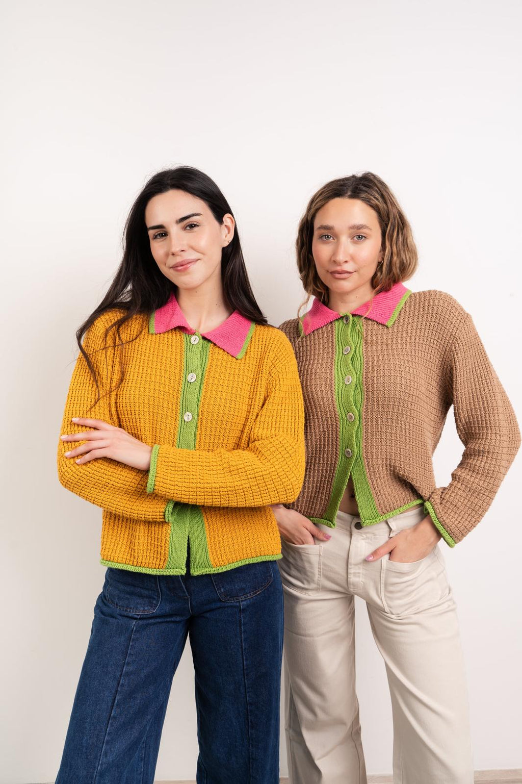 Cardigan Tina Coton Moutarde