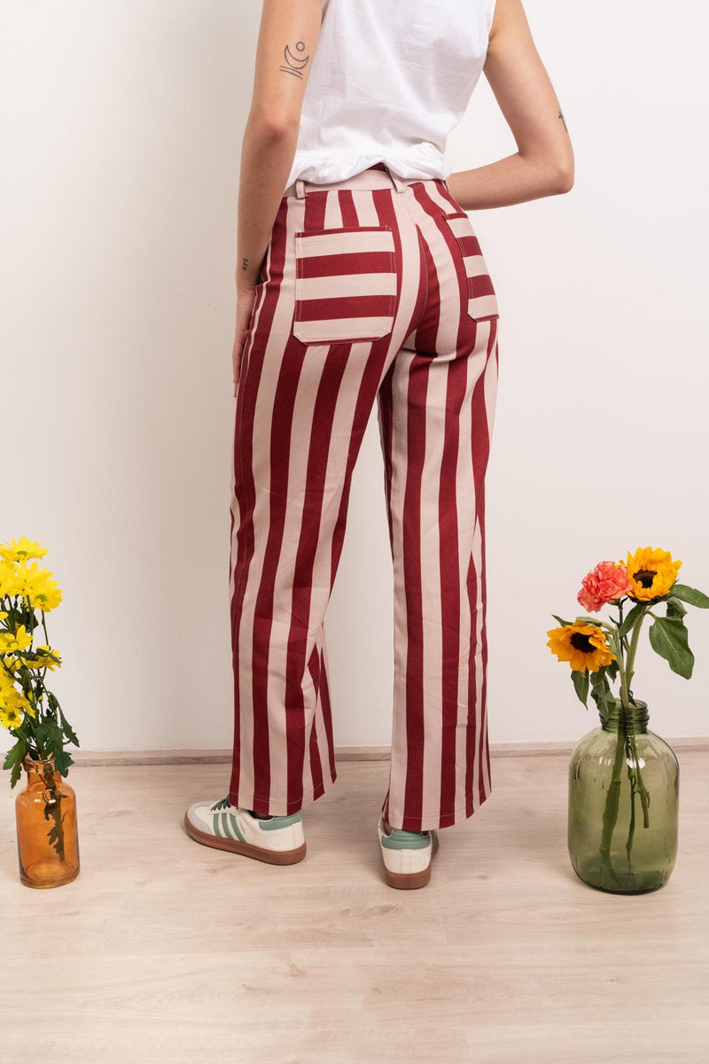 Jean À Rayures Bordeaux Valeria