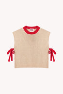 Gilet Julieta Beige Et Rouge