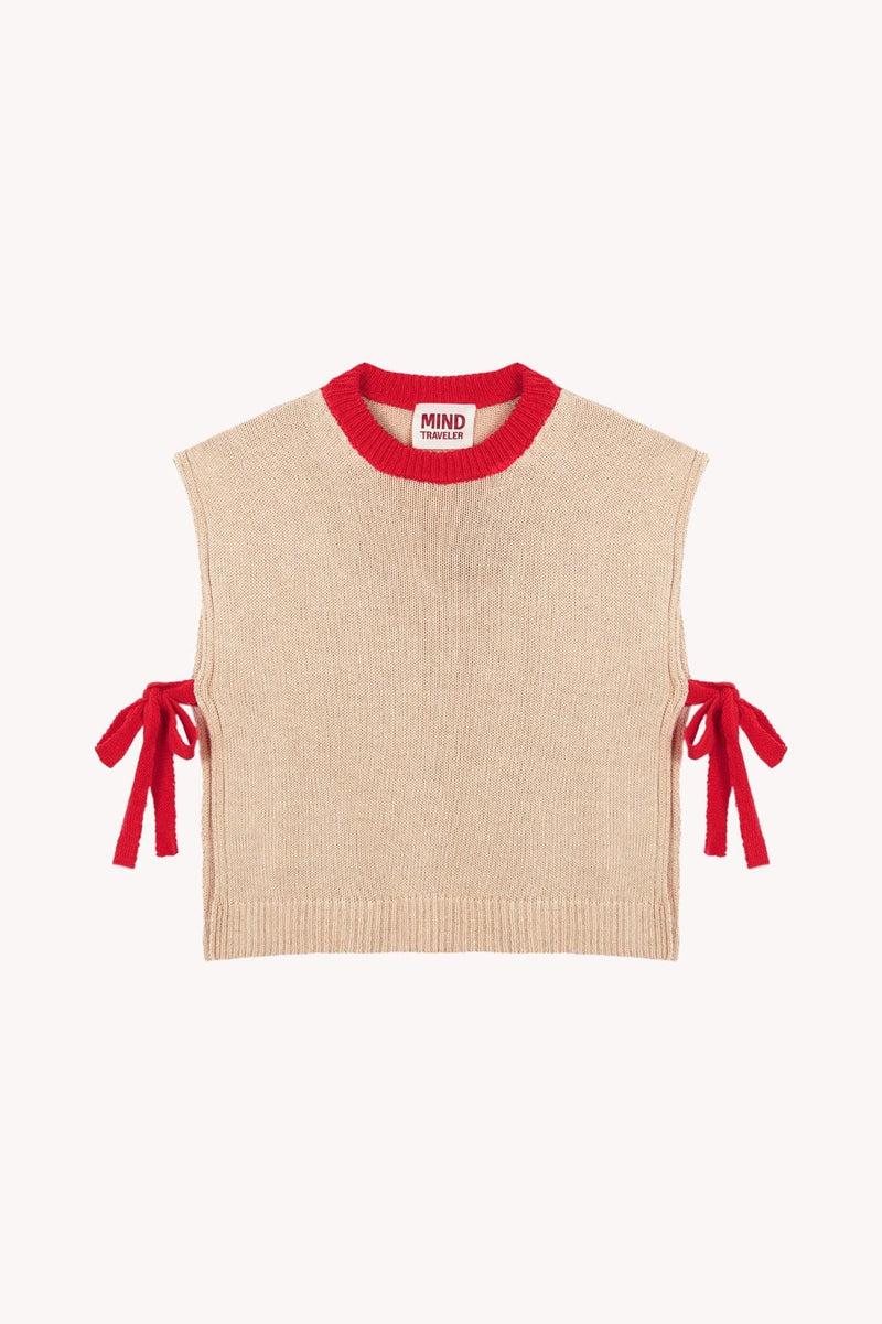 Gilet Julieta Beige Et Rouge