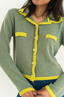 Cardigan En Coton Vert Teresa