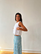 Claudia White Linen Top