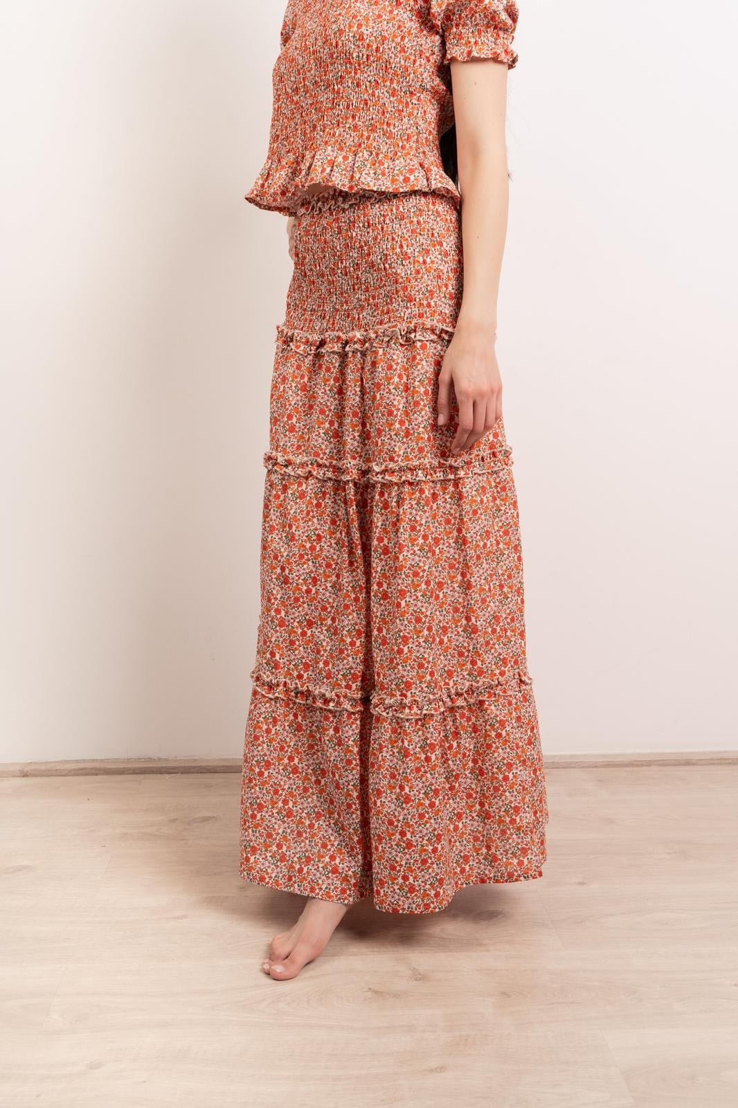 Falda Bruna Flores