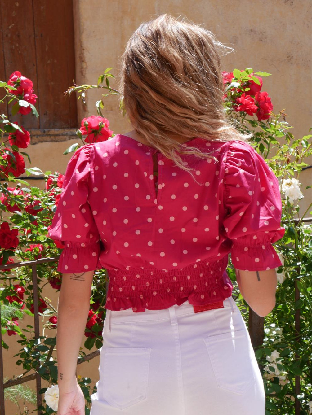 Blusa Burdeos A Lunares Carmi