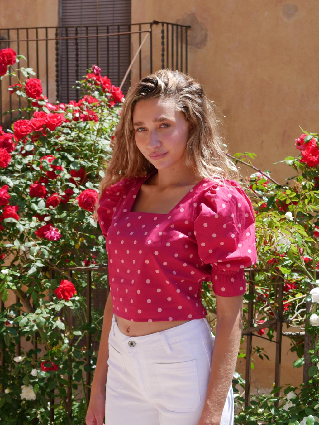 Blusa Burdeos A Lunares Carmi