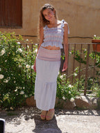 Jupe Lina Rayures Bleu Ciel