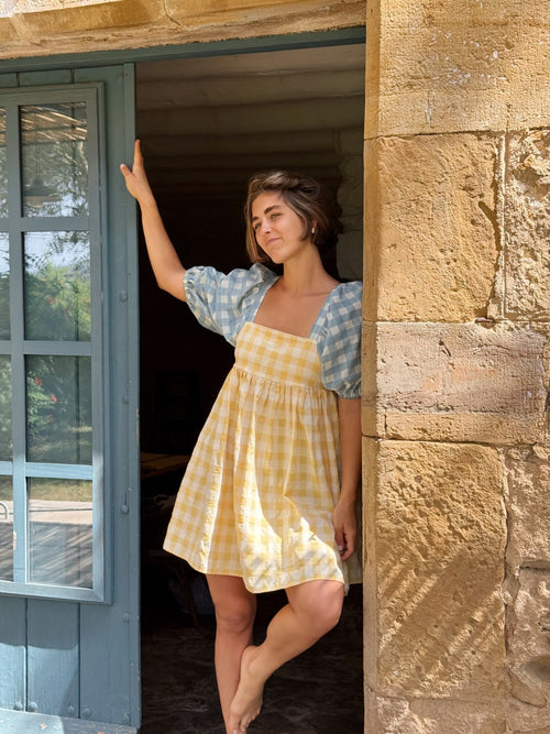 Robe Jaune Et Bleue Maca