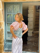 Chemisier Rose Et Bleu Maca