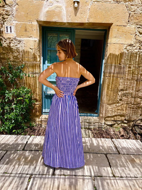 Robe Rayée Emily Bleue Et Rose