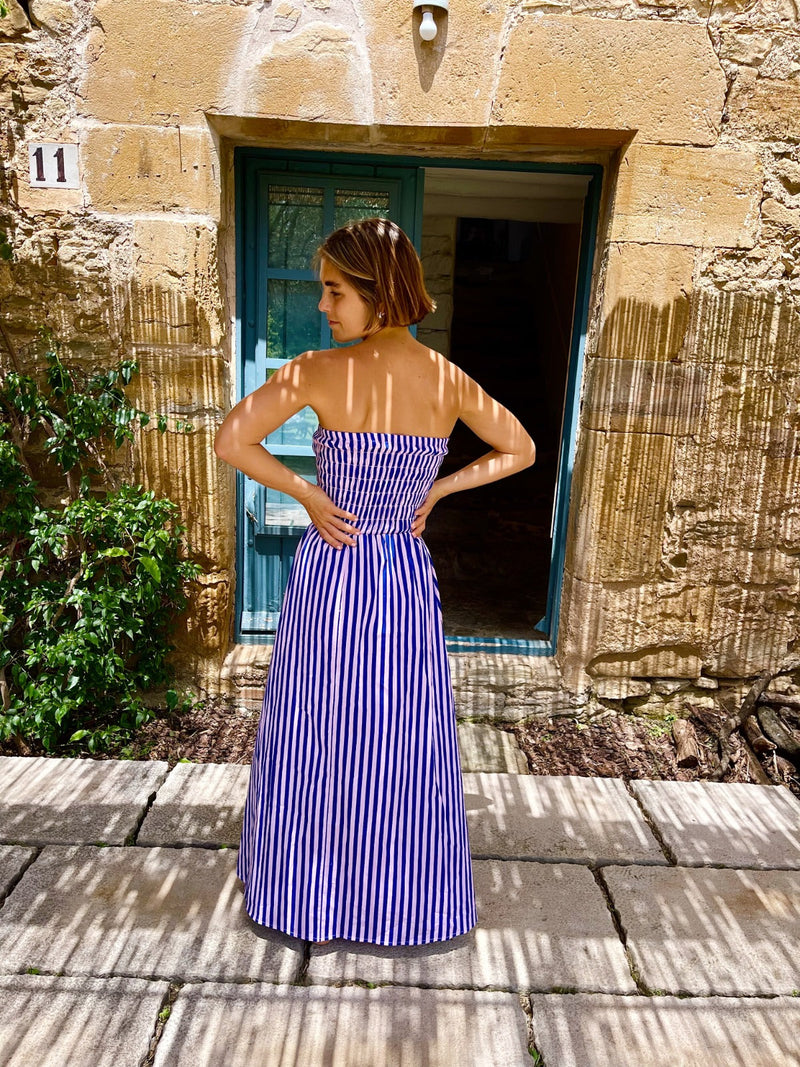 Robe Rayée Bleue Et Rose Emily