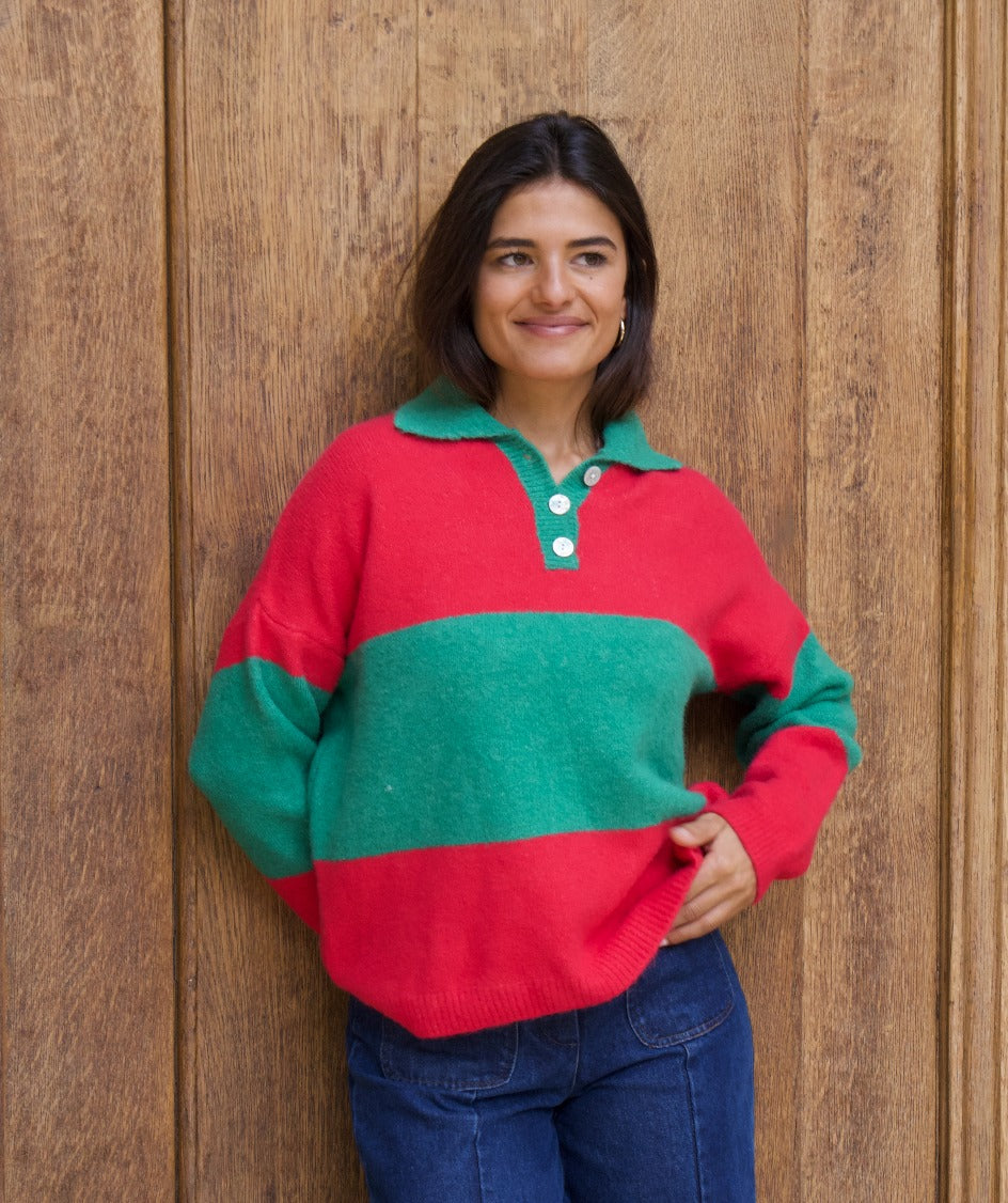 Jersey Paola Fucsia Y Verde