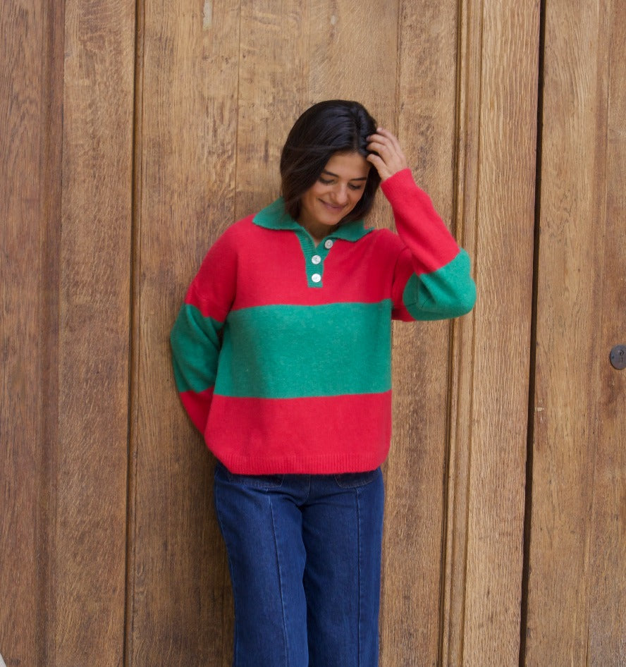 Jersey Paola Fucsia Y Verde