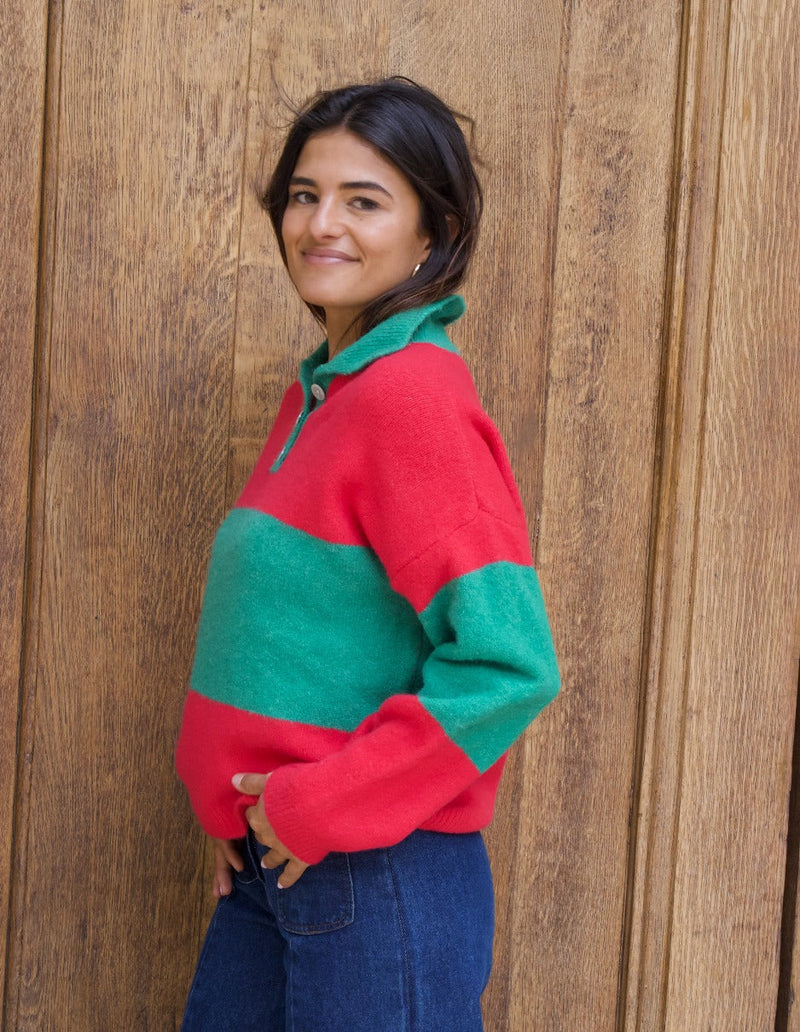 Pull Paola Fuchsia Et Vert