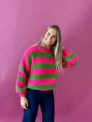 Pull Jersey Aura Fucsia Y Verde