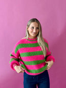 Pull Jersey Aura Fucsia Y Verde