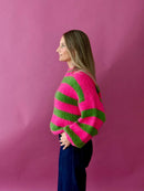 Pull Jersey Aura Fucsia Y Verde