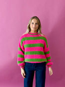 Pull Jersey Aura Fucsia Y Verde