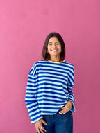 Camiseta Nuria Azul Y Amarillo