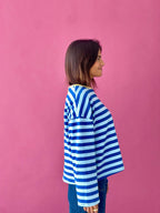 Camiseta Nuria Azul Y Amarillo