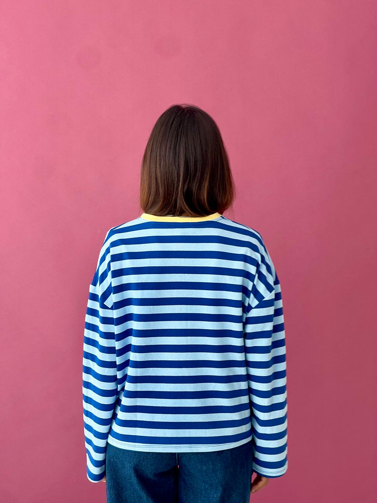 Camiseta Nuria Azul Y Amarillo