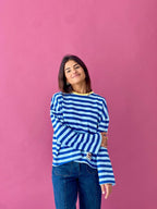 Camiseta Nuria Azul Y Amarillo