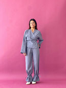 Pantalon Alea Vichy Azul Y Marrón