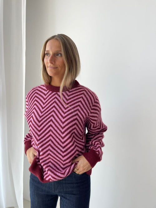 Pull Jersey Leonor Burgundy Y Rosa