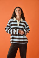 Polo Filipa Marrón Y Celeste