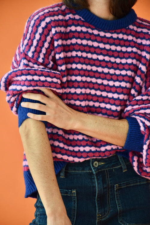 Pull Jersey Cler Rosa Y Azul