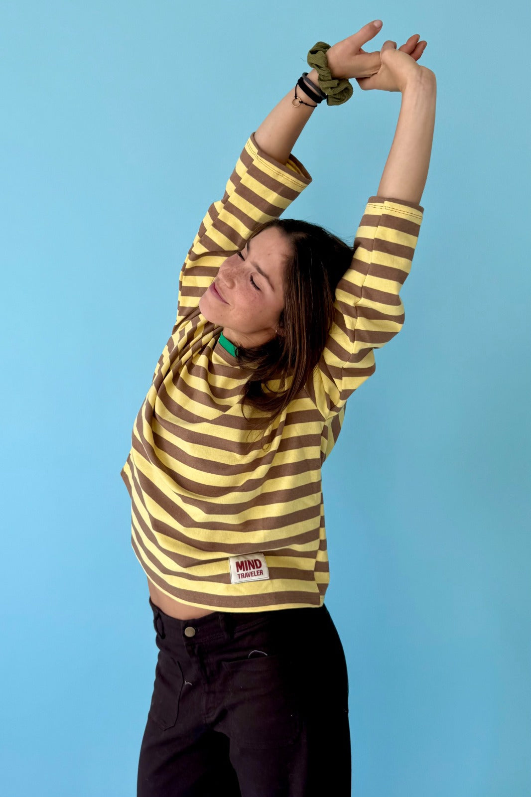 Camiseta Núria Amarilla Y Marrón