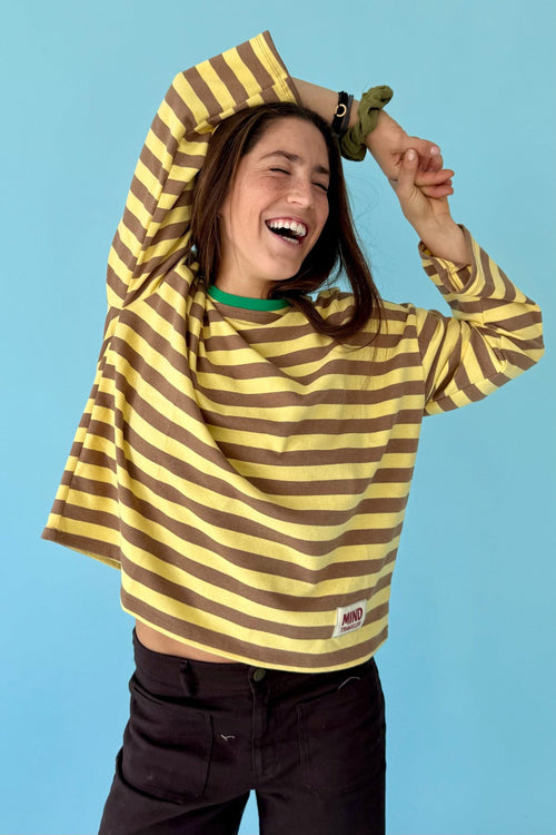 T-Shirt Núria Amarillo Y Marrón