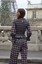Camisa Chía Alia Cuadros Gris Y Rojo