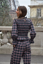 Camisa Chía Alia Cuadros Gris Y Rojo