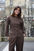 Top Camisero Alia Marrón