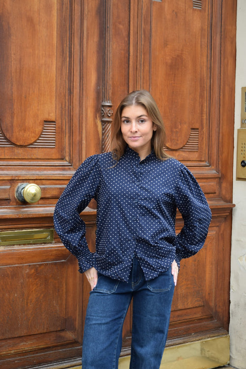 Camisa Nina Azul Marino