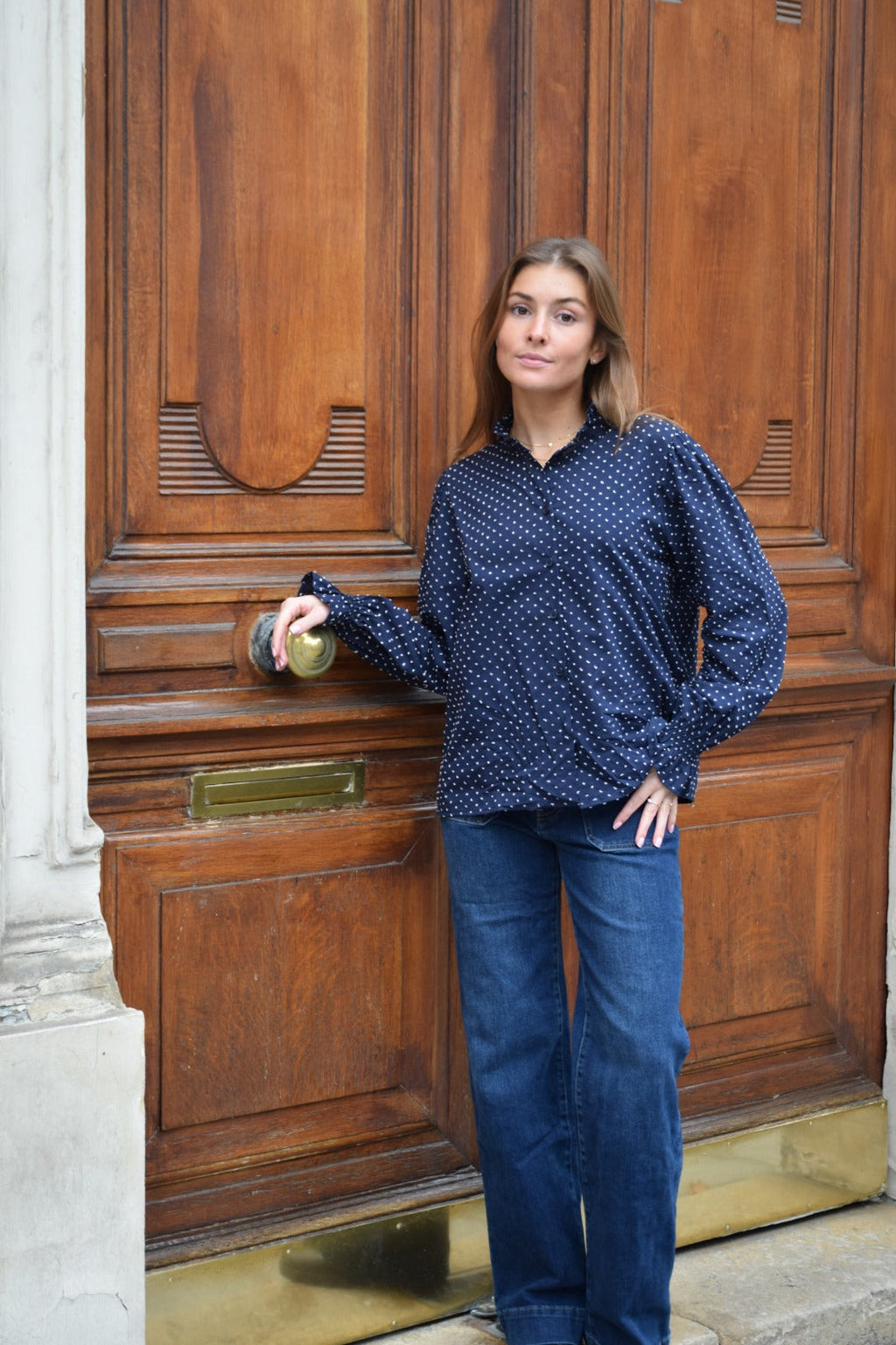 Camisa Nina Azul Marino