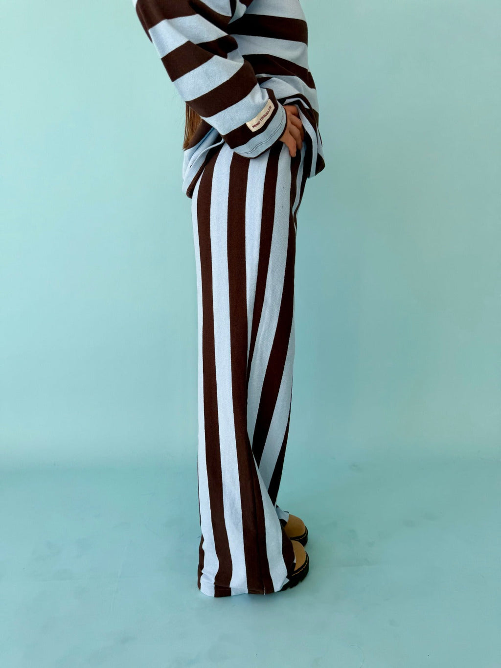 Pantalones Filipa Brown Y Celeste