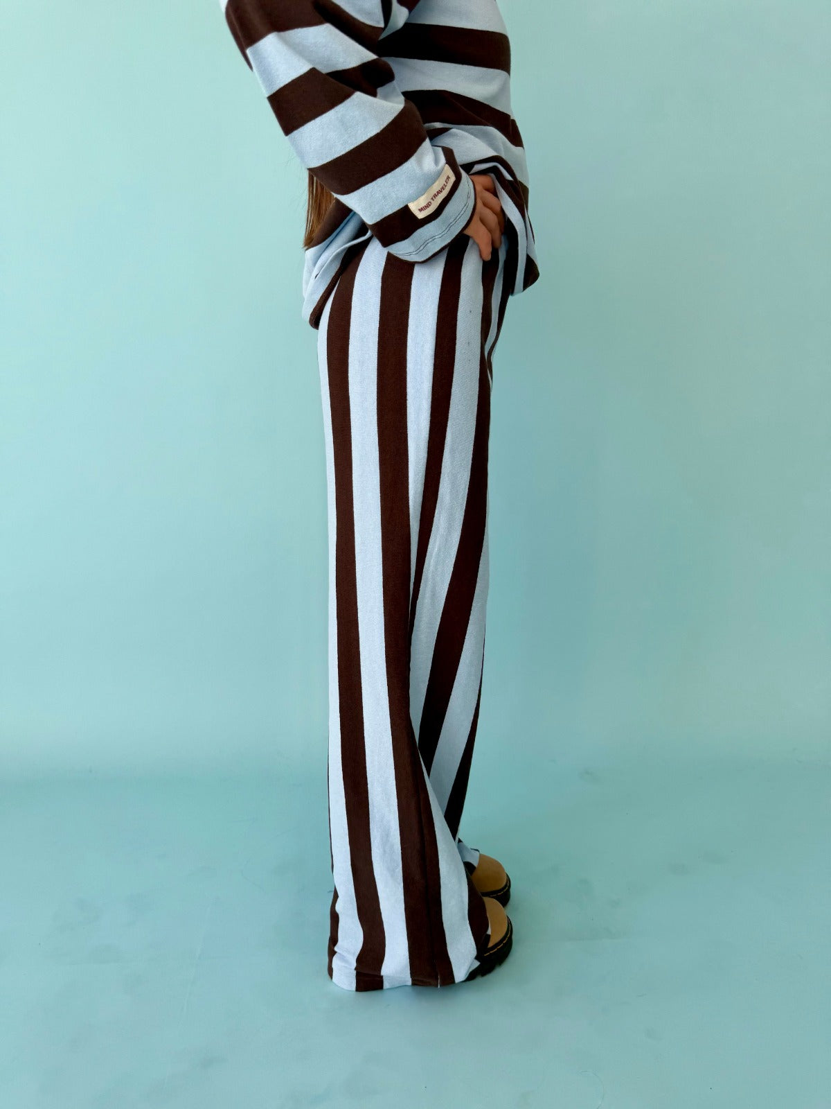 Pantalones Filipa Brown Y Celeste