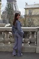 Pantalon Alea Vichy Azul Y Marrón