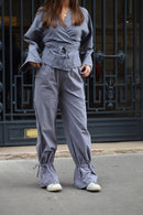 Pantalon Alea Vichy Azul Y Marrón