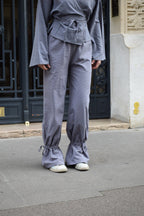 Pantalón Alea Vichy Azul Y Marrón